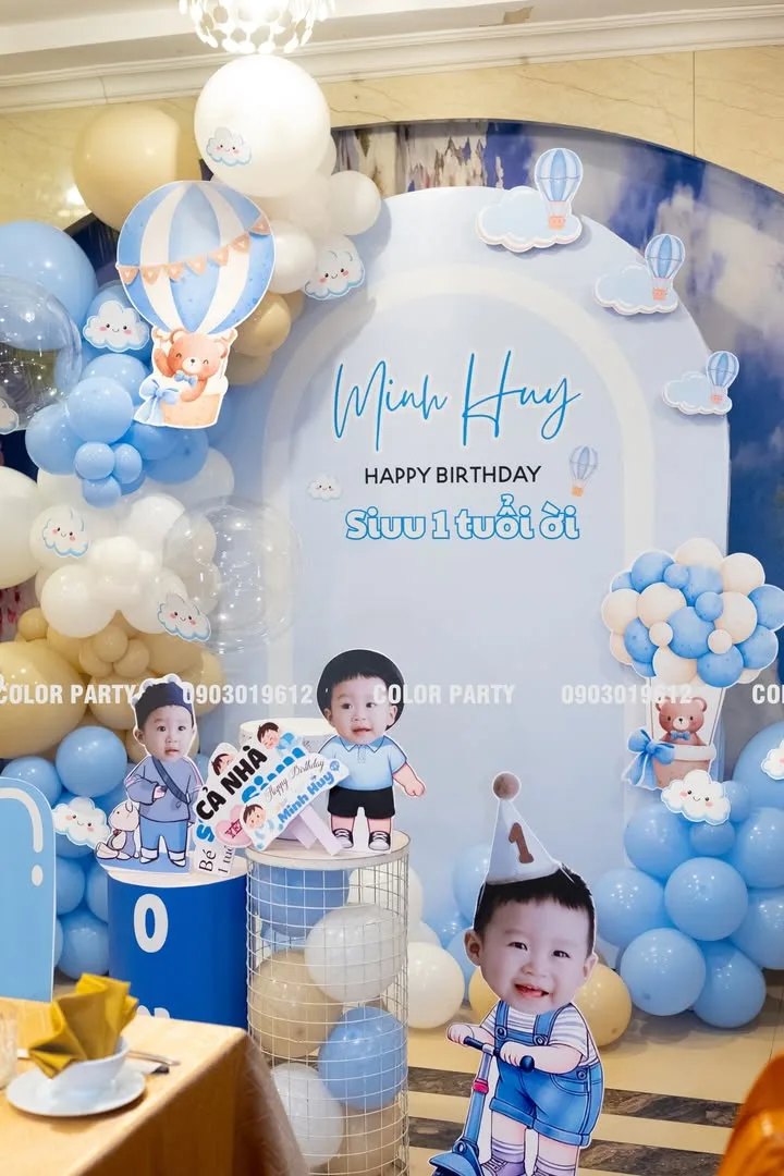 Nhấn để phóng to Chúc mừng Minh Huy tròn 1 tuổi – Bầu trời xanh mở tiệc 🎈 – ảnh 4