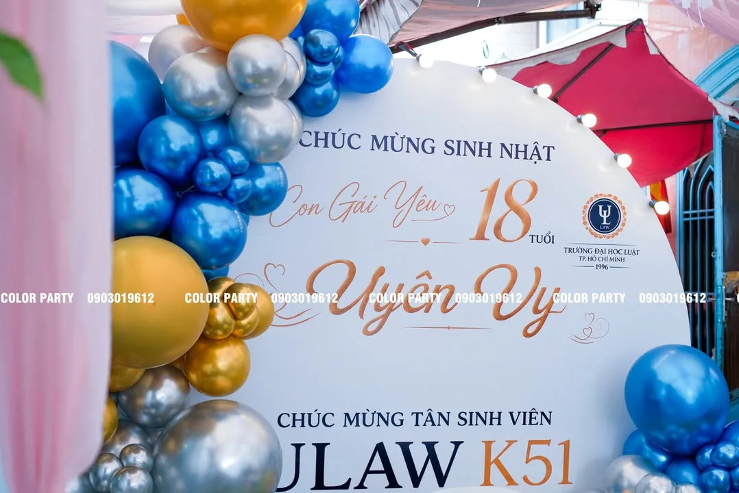 Nhấn để phóng to 🎓 Concept decor – Sinh nhật 18 tuổi & Chào đón tân sinh viên LAW K51 – ảnh 2