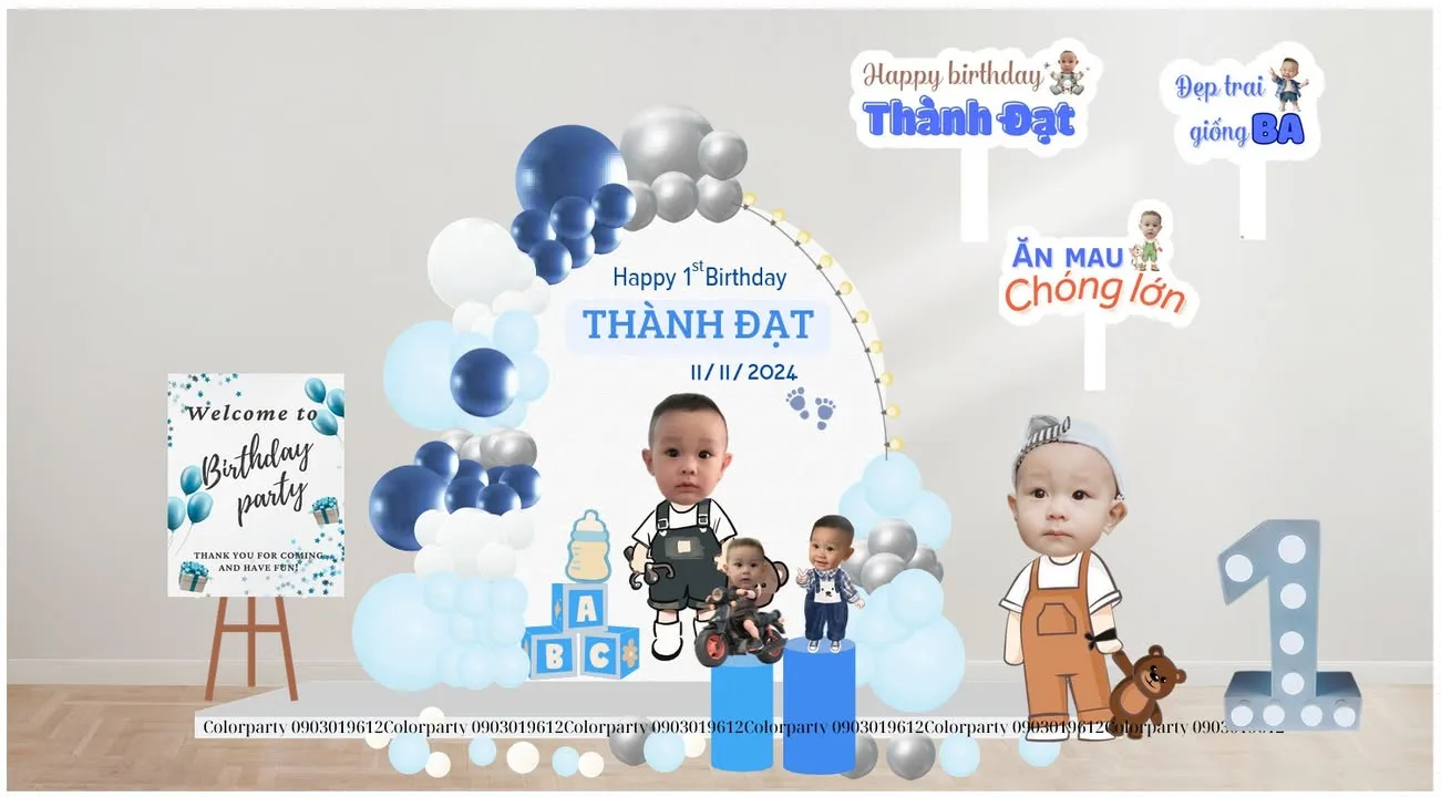 Nhấn để phóng to 🎉 CHÚC MỪNG SINH NHẬT BÉ THÀNH ĐẠT 1 TUỔI 🎉 – ảnh 1