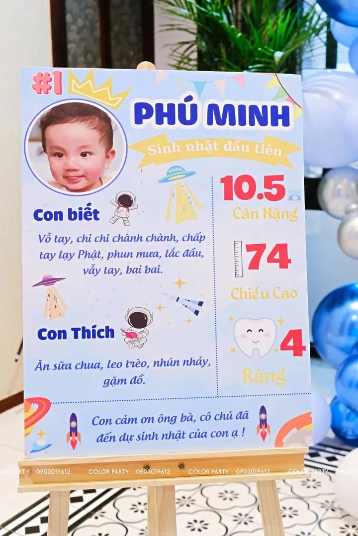 Nhấn để phóng to 🎉 Chúc mừng sinh nhật 1 tuổi của “phi hành gia nhí” Phú Minh! 🚀 – ảnh 4