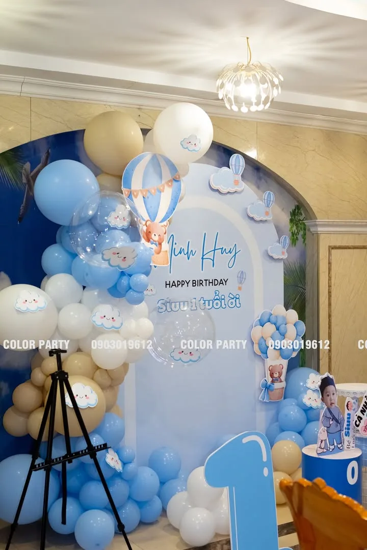 Nhấn để phóng to Chúc mừng Minh Huy tròn 1 tuổi – Bầu trời xanh mở tiệc 🎈 – ảnh 2